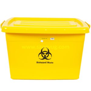 100L Medical Container, 62.5by46.8by40cm, Yellow,Biohazard Waste