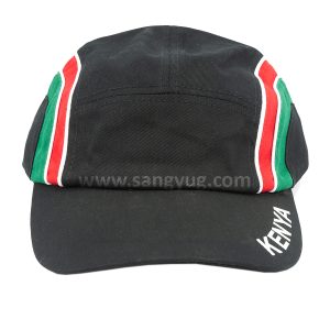 Cotton Cap With Kenya Flags Stripes On Both Sides With Written Kenya