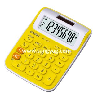 Desk Top Calculator 8 Digits Casio Ms-6Vc-Yw 2 Way Yellow