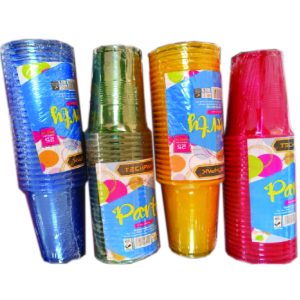 Disposable Cup 72 Dia / 200Ml (Assorted Colours) - Pack Of 25 Pcs - Colors Dark Blue, Green, Yellow And Red