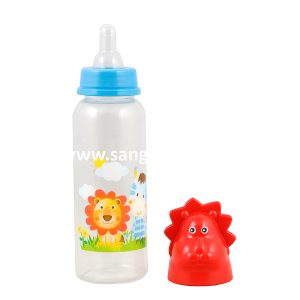 Feeding Bottle With Silicone Nipple, Character Hood, Cap 8Oz Jungle Buddies Pp, Silicone