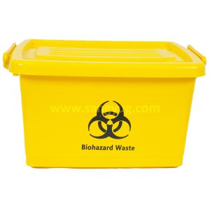 40L Medical Container, 44.5by34by25.5cm, Yellow, Biohazard Waste