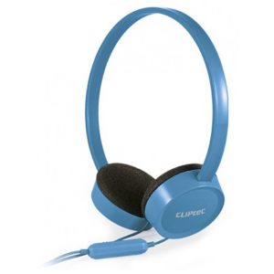 Kids-Chat Multimedia Stereo Headset For Kids (30Mm Speaker Driver, 4 Pole 3.5Mm Audio Jack, Volume Limited 85Db Max) Cliptec Blue