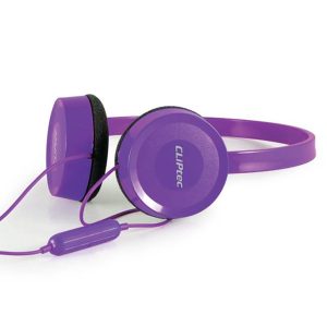 Kids-Chat Multimedia Stereo Headset For Kids (30Mm Speaker Driver, 4 Pole 3.5Mm Audio Jack, Volume Limited 85Db Max) Cliptec Purple