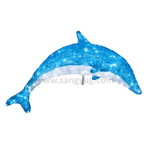 LED Big Dolphin Statue - 120x45x150cm, 650Pcs LED, Waterproof