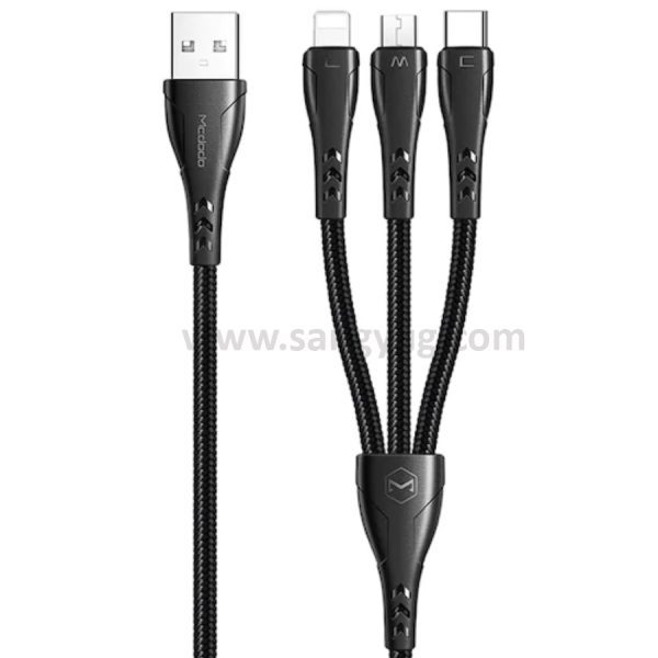 Mcdodo Mamba Series 3 In 1 Lightning+Micro Usb+Type-C Cable 1.2M
