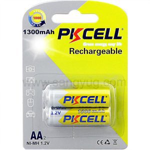 AA Nimh Rechargable Battery 1300mah pack of 2, PKCELL