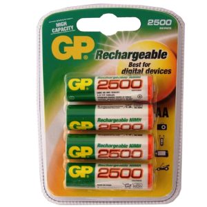 Aa Nimh Rechargeable Batteries Pack Of 4, 2500Mah Gp