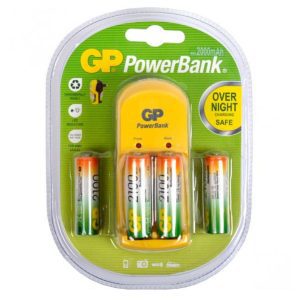 Aa X 2, 2100Mah Rechargable Batteries With Charger W/2 Pin Plug Gp