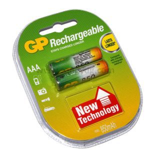 Aaa Size Nimh Rechargeable Batteries Pack Of 2 800Mah Gp