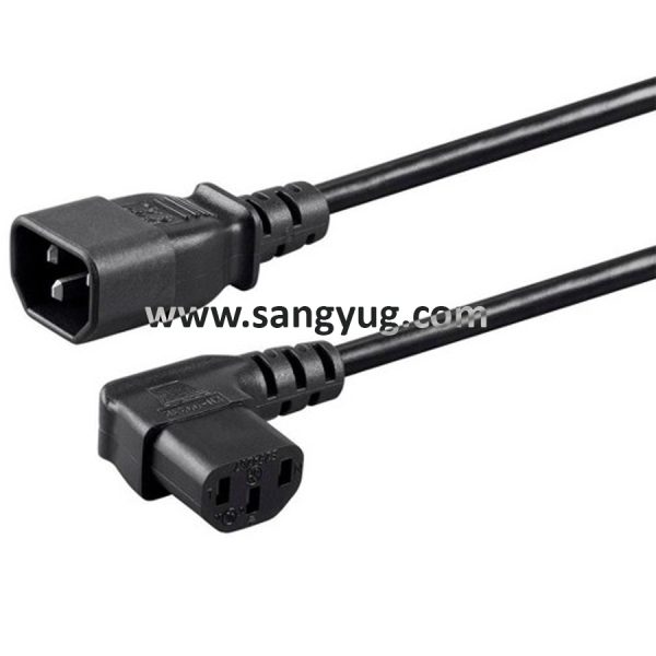 Power Extension Cable, C13 to C14 90 Deg Angle, Black Color, Terabit