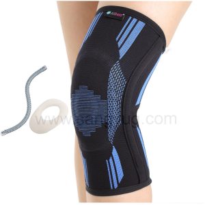 Active Blue Knee w. Gel pad and 2 stays (Lycra, Blue & Black) Small