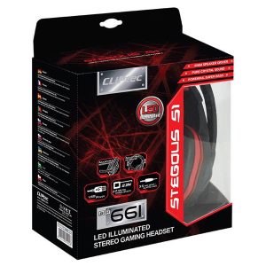 Stegous S1 - Led Illuminated Stereo Gaming Headset (Red) Cliptec Red