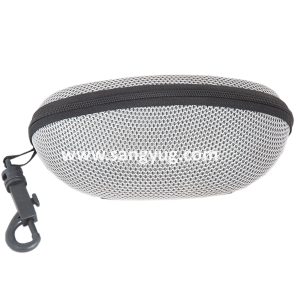 Sunglass Case Silver Checked Ruby Sports With Zip Around And Clip Hanger