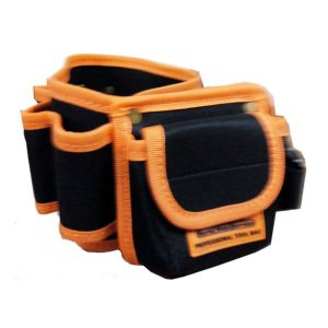 Tool Holders Black With Orange Stripe W/Waist Belt, 7 Socket + 1 Big Pocket