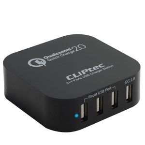 Turbo 4-30W 3+1 Ports Quick Charger 2.0 Usb Charger Station Cliptec