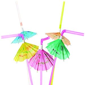 Umbrella Straws, Asst D Colors 12Pcs / Bag