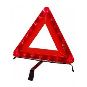 Warning Triangle W/ Led Lights, Metal Stand