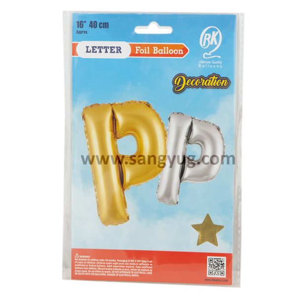 16 Inch Foil Balloon Letter P, Gold