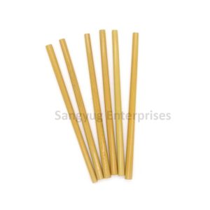 Bamboo Straw (Flat Edge) 8X200Mm, Ecofriendly, Wash And Reuse, Per Bag Of 100 Pcs