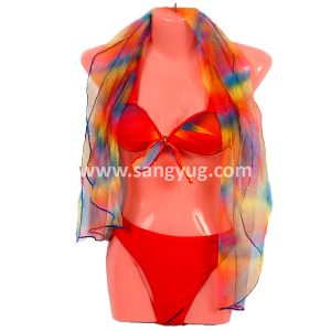 Bikini With Scarf 3 Piece Multicolor Size XXL