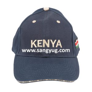 Cap, With Kenya Flag Sunpower Cap Blue Cotton