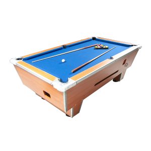 Pool Table With Wooden Bed, 2 Cues, 2 Chalks, 1 Set Balls, 1 Triangle, Size 4ft X 7ft