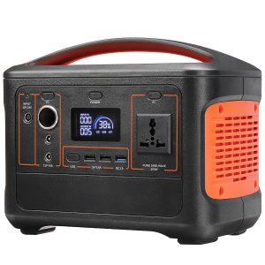 Poratble Power Station 500W With 153600mah Lithium Battery Bank, Solar Input Feature, Output : AC,DC & USBX3 Output, Digital Display, Orange