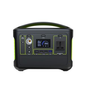 Portable Power Station 500W With 153600mah Lithium Battery Bank, Solar Input Feature, Output : AC,DC & USBX3 Output, Digital Display, Green