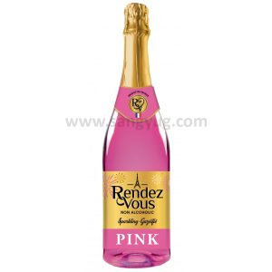 Rendezvous, 750 ML, Non Alcoholic Sparkling Wine Sparkling Gazreifie, Pink