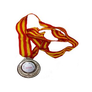 Silver Medal With Ribbon.With I Am The Winner On Outer Edge
