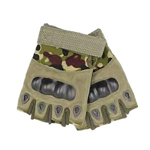 Army Camouflage Half Finger Gloves, 1 Pair In Polybag, Asstd Colors