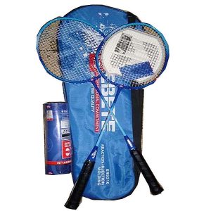 Badminton Set 2 Pcs Racket W/6 Shuttle Cock, Feather Type Full Cover Ebete