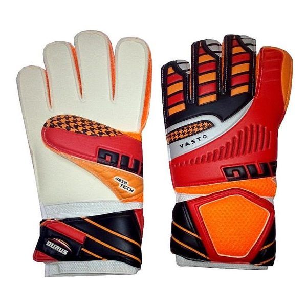 Goal Keeper Gloves Machine Stitched With Elastic Binding At Cuffand Latex Grip-Medium Medium Striker White/Red/Black