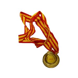 Gold Medal With Lanyard 25.4Mm, Thickness 2.5Mm