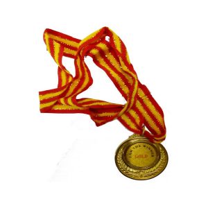 Gold Medal With Ribbon.With I Am The Winner On Outer Edge