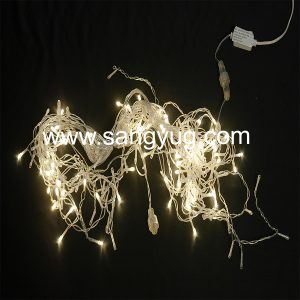 LED ICICLE Light 7*2.0mm Copper Transparent Cable, Width-3M (3-5-7-3-5-7 Sequence) 150Led, 10Cm Space, Connectable Model, Warm White