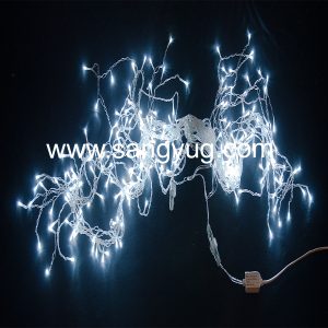 LED ICICLE Light 7*2.0mm Copper Transparent Cable, Width-3M (6-6-6-9 Sequence) 225Led, 10Cm Space, Connectable Model, White
