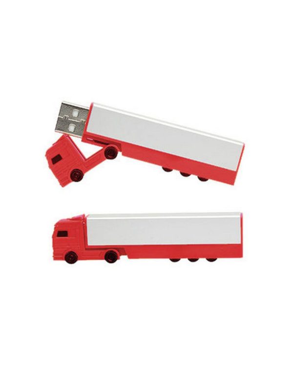 16Gb Flash Disk, Trailer Shape, Grey With Red