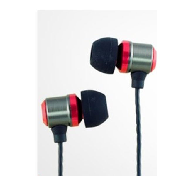 Black Party - In-Ear Earphone With Mic & Volume Control (Super Bass Sound, 2 Set Extra Ear Sleeve) Cliptec Red