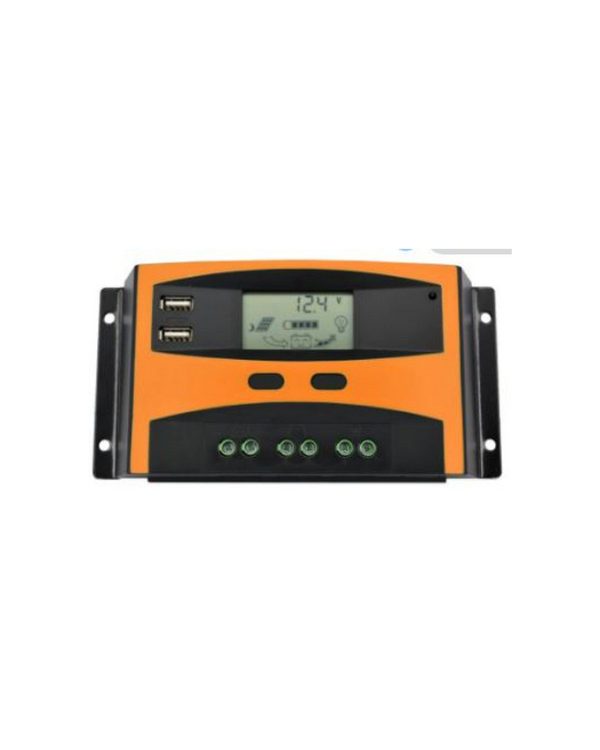 Charge Controller 10Amp With Digital Display & 2Xusb Output - 12/24V Orange