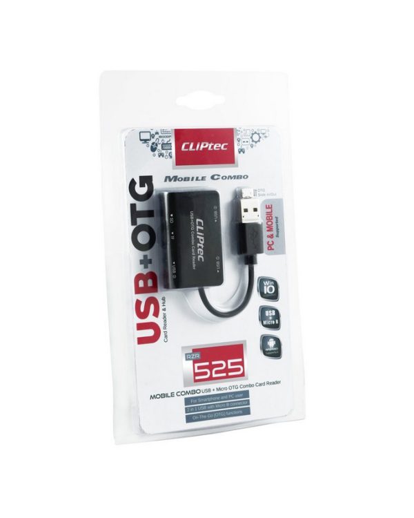 Cliptec Usb2.0 + Micro Otg Combo Card Reader Cliptec White