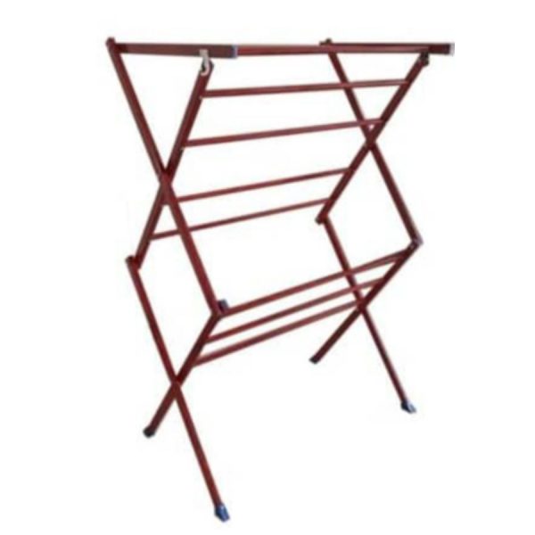 Cloth Drying Stand Mini Size H-4Ft, W-2.5Ft, 7 Pipes Portable Wooden Finish - Sarkar