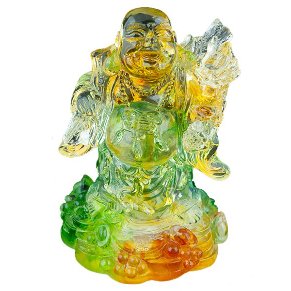 Crystal Neon Laughing Buddha with Light | Feng Shui Decor & Gift – Brings Joy & Prosperity