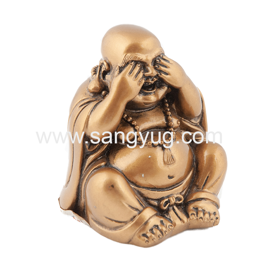 Laughing Buddha Closing Eyes With Hands - Sangyug Online Shop %