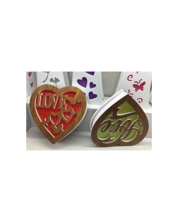 Hearth Shaped Photo Frame With Light With Written Love On It
