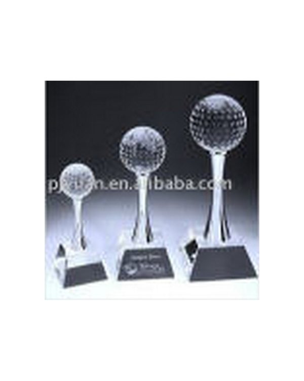 K9 Crystal Golf Ball Trophy with Base – 200mm Height | Elegant Sports Award