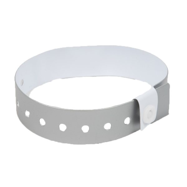 L SHAPED VINYL WRISTBANDS SILVER