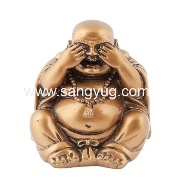 Laughing Buddha Closing Eyes With Hands
