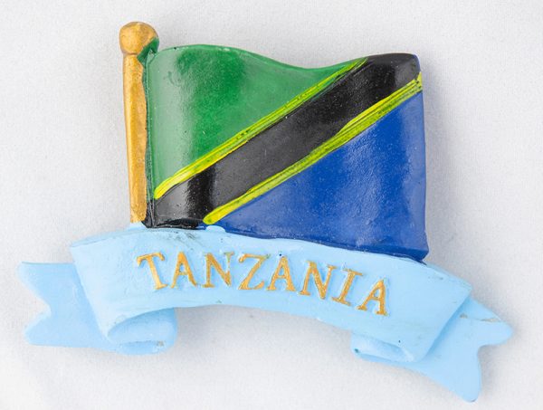 Magnet, Tanzania Flag Sunpower Magnet Polyresin